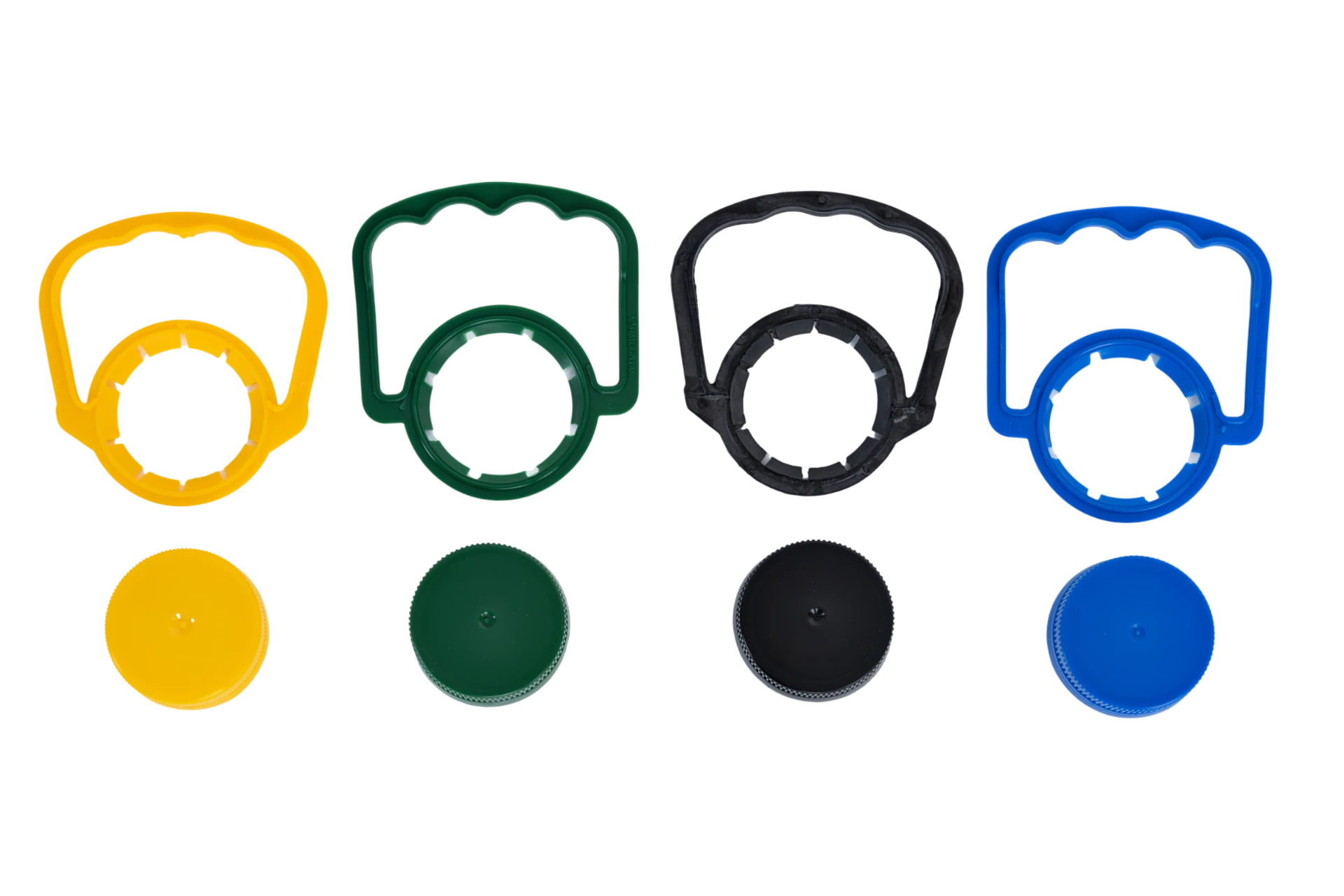 Tampas e Alças 48mm Tampas 48mm e alças coloridas para galões PET de 3 e 5 litros